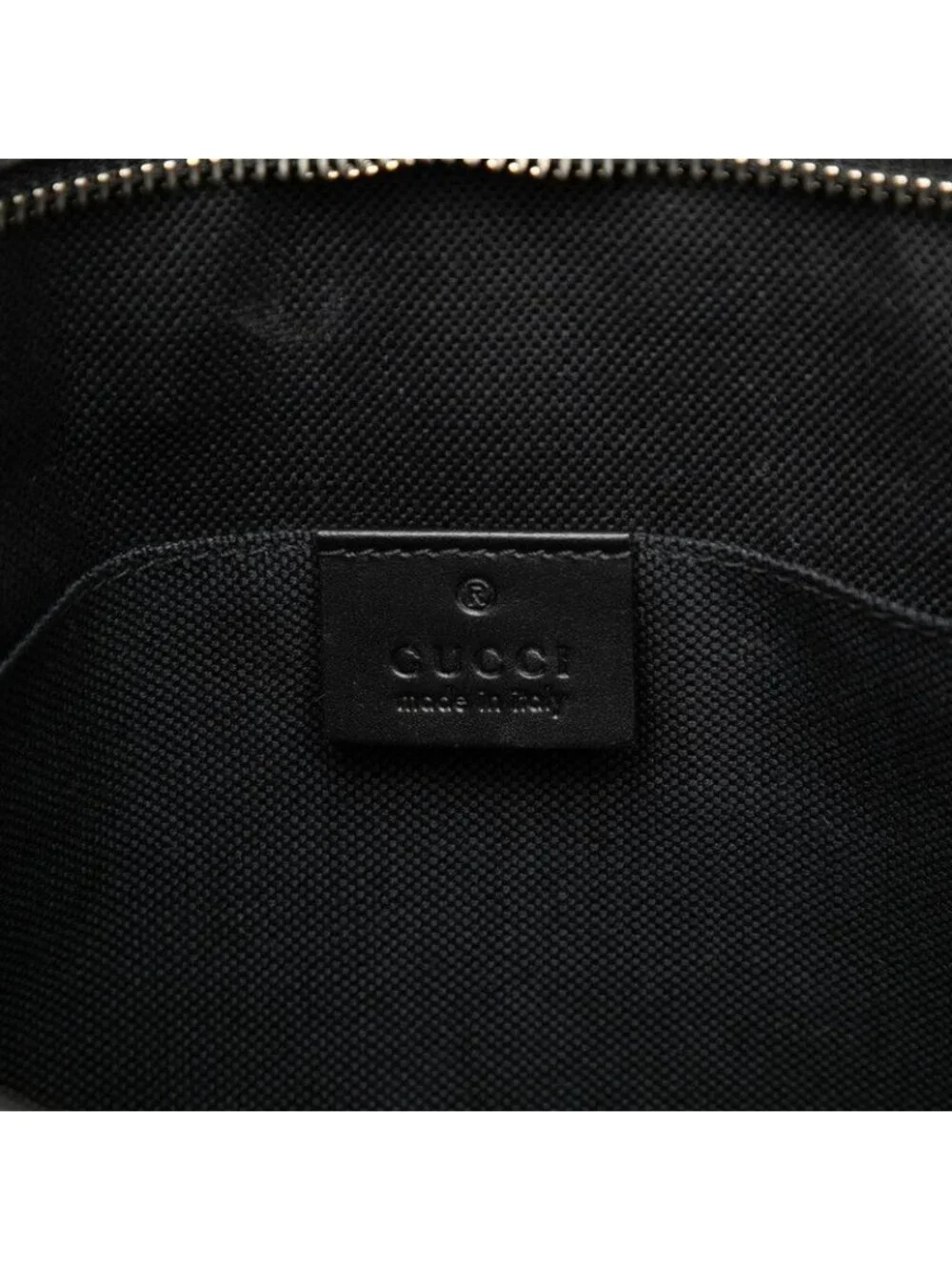 Gucci GG Supreme Sherry Line Clutch Black Leather